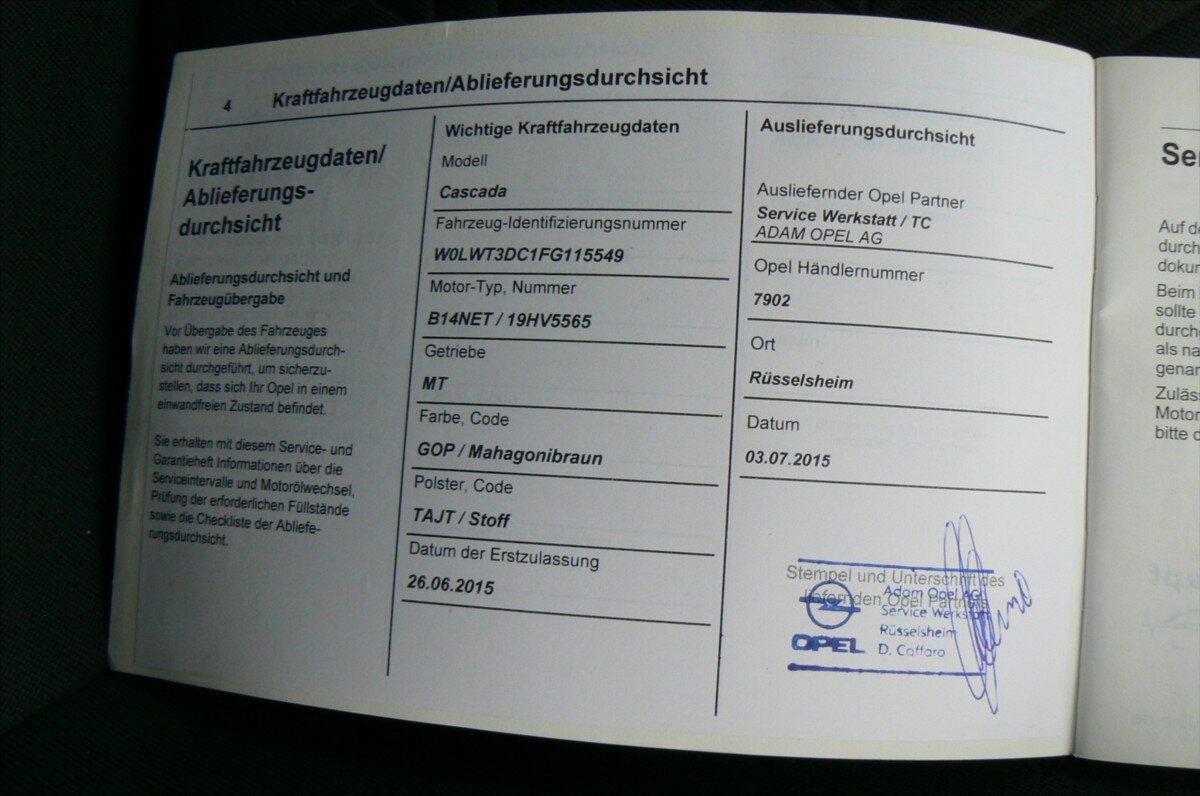 Opel Cascada Kabriolet 1,4 l 103 kw