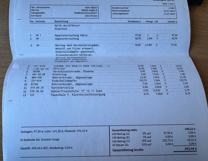 Škoda Fabia Hatchback 1,2 l 44 kw