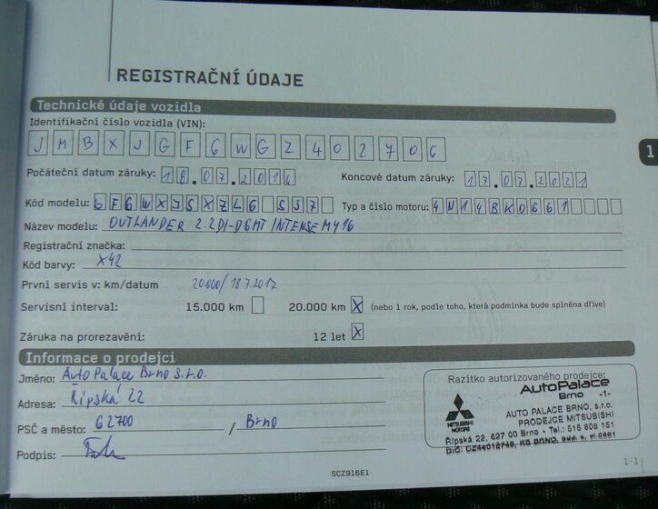 Mitsubishi Outlander SUV / Terénní 2,3 l 110 kw