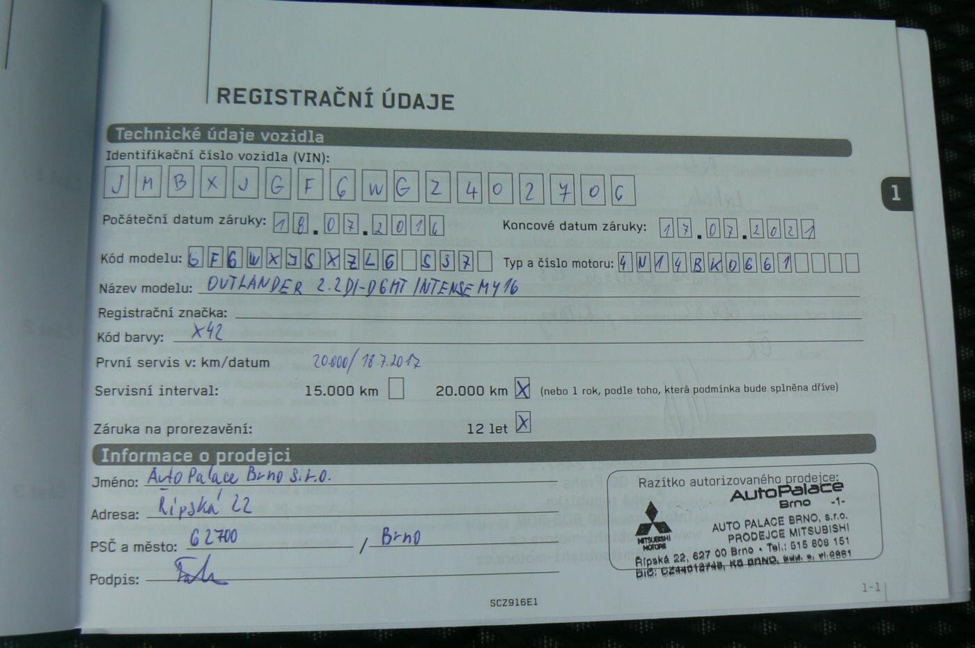 Mitsubishi Outlander SUV / Terénní 2,3 l 110 kw