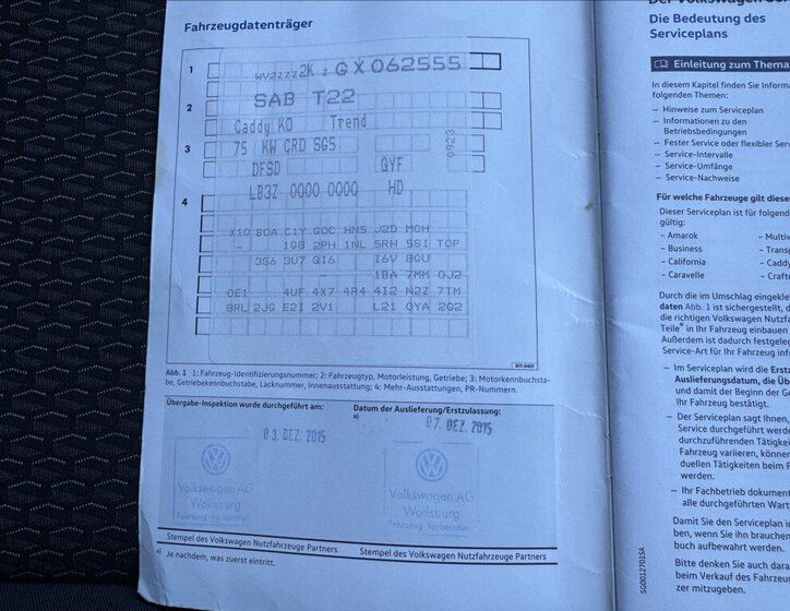 Volkswagen Caddy Kombi 2,0 l 75 kw