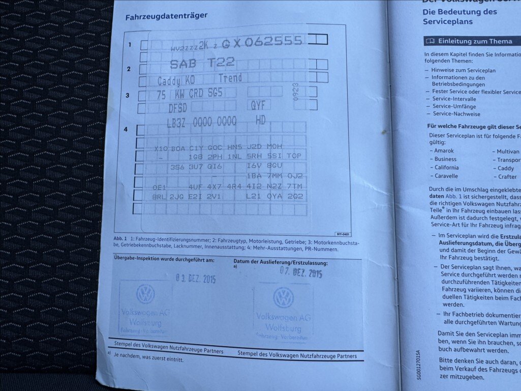 Volkswagen Caddy Kombi 2,0 l 75 kw