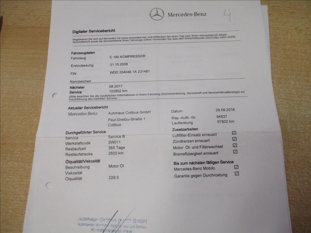 Mercedes-Benz Třídy C Sedan / Limuzína 1,8 l 115 kw