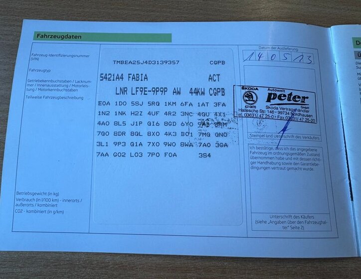 Škoda Fabia Hatchback 1,2 l 44 kw