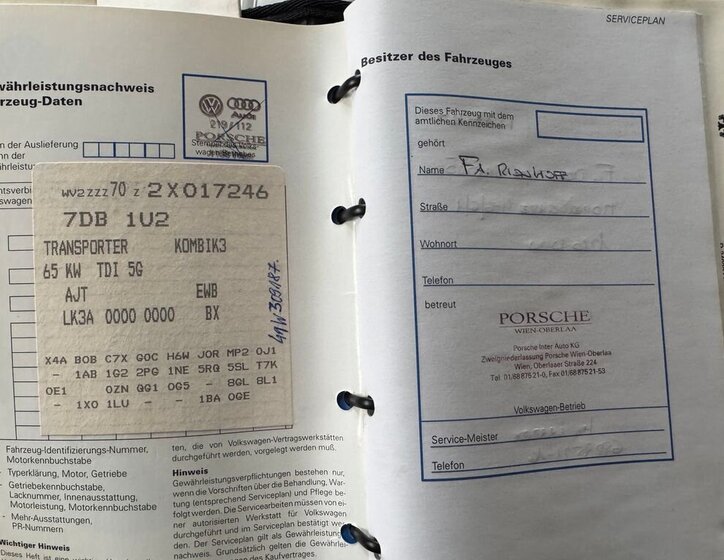 Volkswagen Transporter Kombi 2,5 l 65 kw