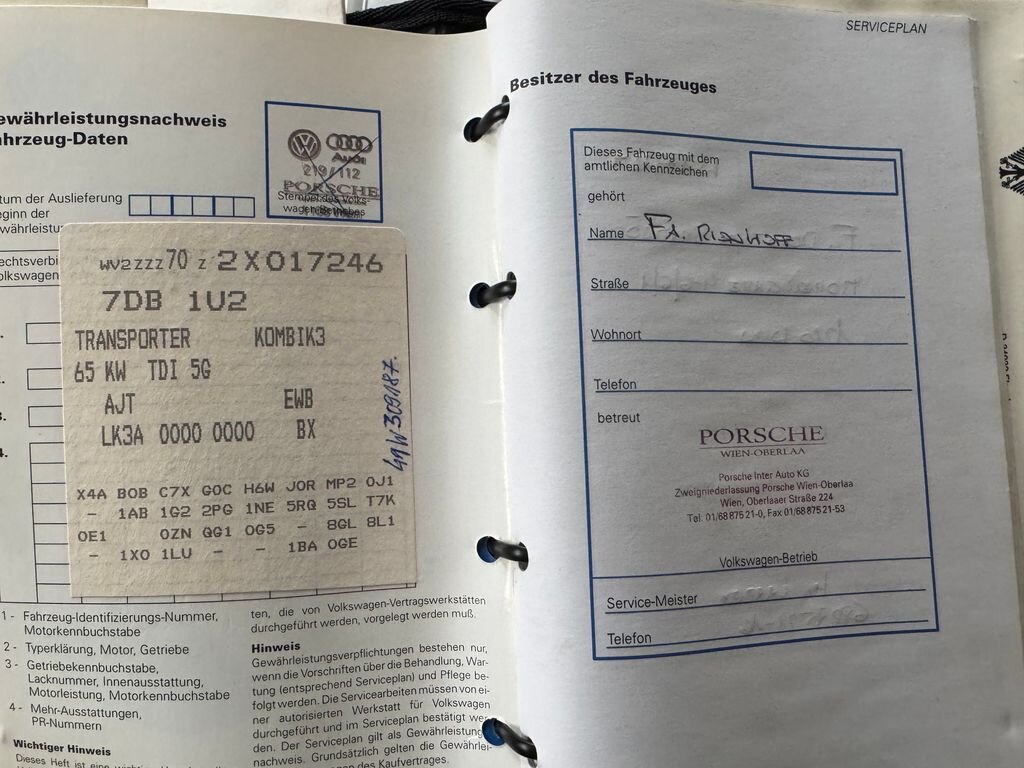 Volkswagen Transporter Kombi 2,5 l 65 kw