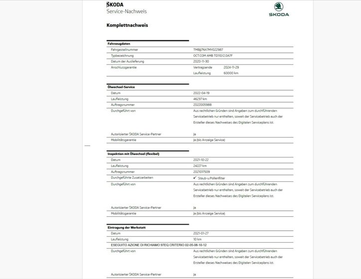 Škoda Octavia Kombi 2,0 l 110 kw