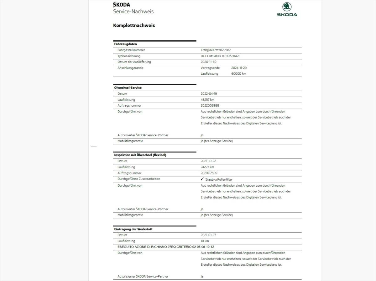 Škoda Octavia Kombi 2,0 l 110 kw