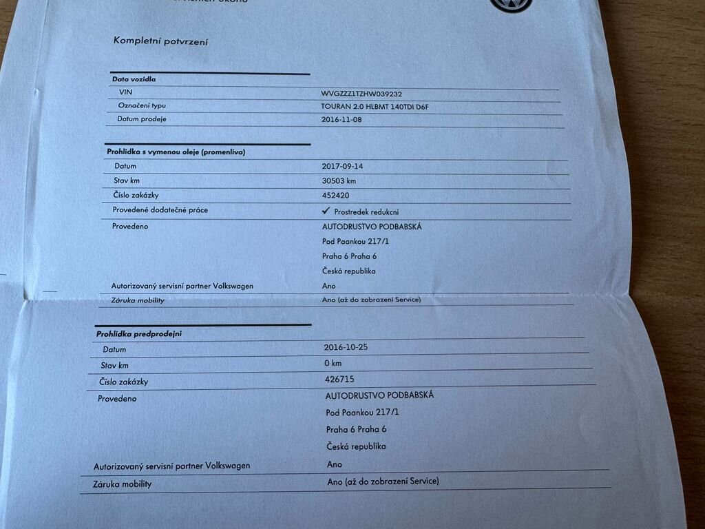 Volkswagen Touran MPV 2,0 l 140 kw