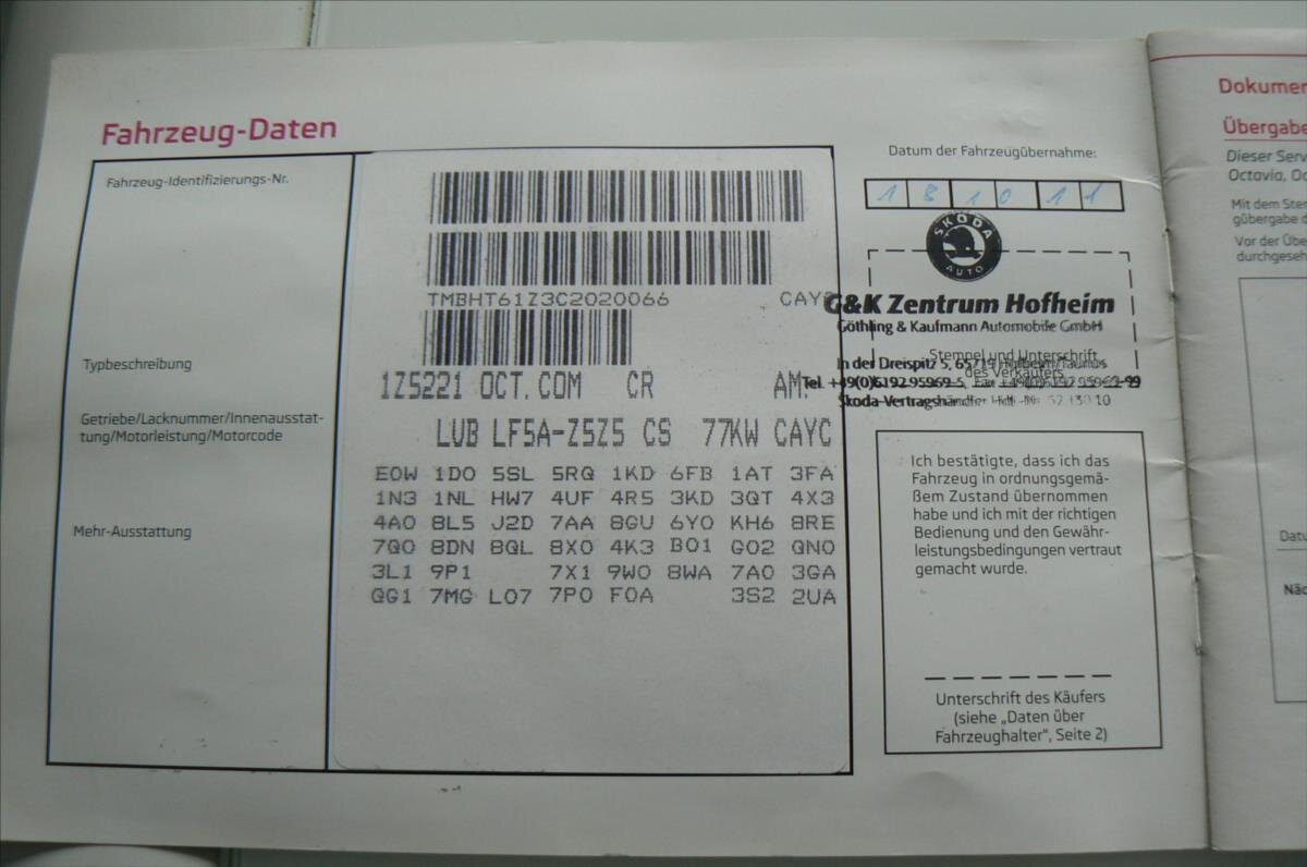 Škoda Octavia Kombi 1,6 l 77 kw