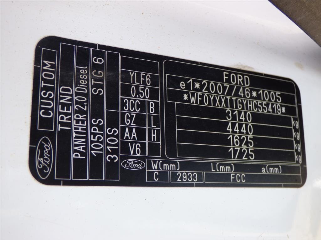 Ford Transit Custom Ostatní 2,0 l 77 kw