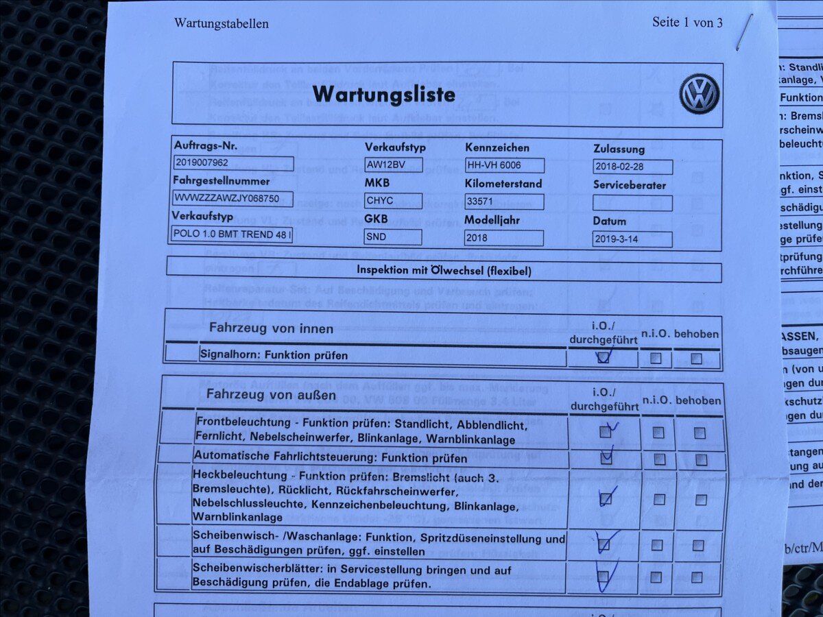 Volkswagen Polo Hatchback 999,0 48 kw