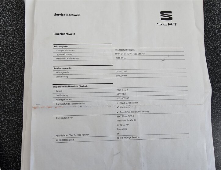 Seat Leon Kombi 1,5 l 110 kw