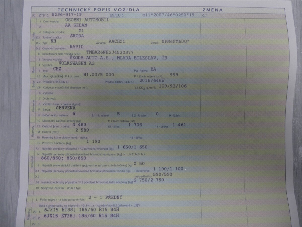 Škoda Rapid Sedan 999,0 81 kw