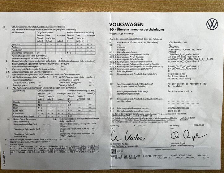 Volkswagen Passat Kombi 1,4 l 160 kw
