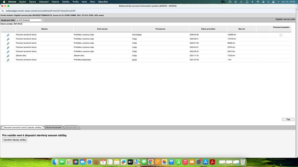 Volkswagen Touran MPV 2,0 l 90 kw