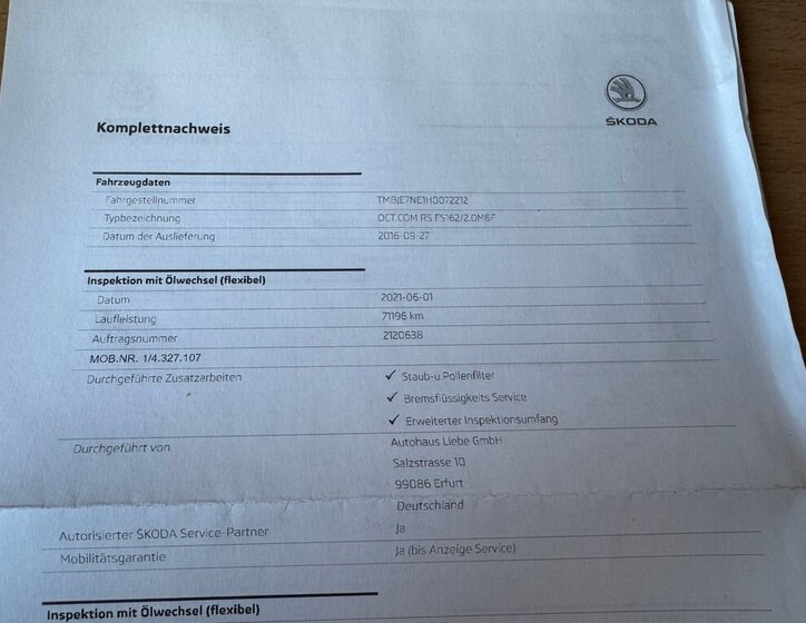 Škoda Octavia Kombi 2,0 l 162 kw