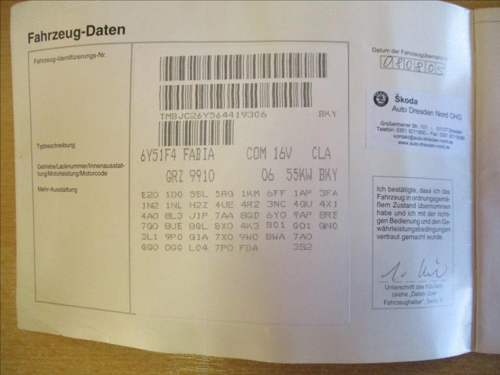 Škoda Fabia Kombi 1,4 l 55 kw