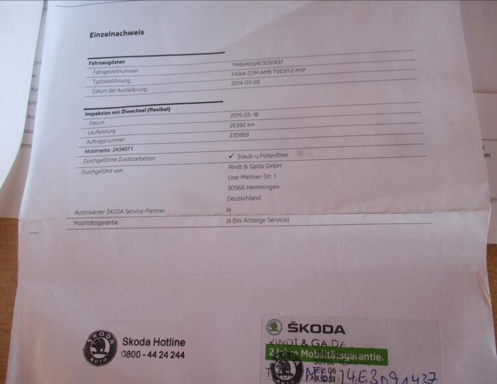 Škoda Fabia Kombi 1,2 l 63 kw