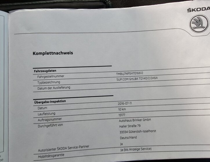 Škoda Superb Kombi 2,0 l 140 kw