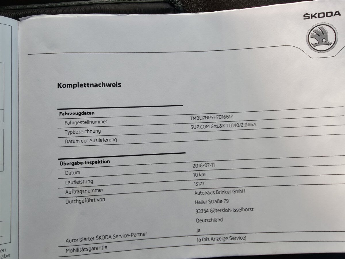 Škoda Superb Kombi 2,0 l 140 kw