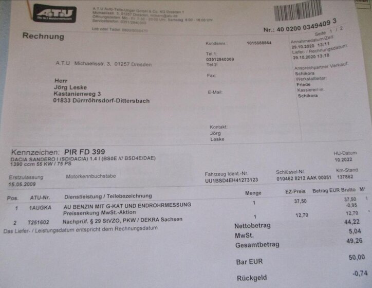 Dacia Sandero Hatchback 1,4 l 55 kw