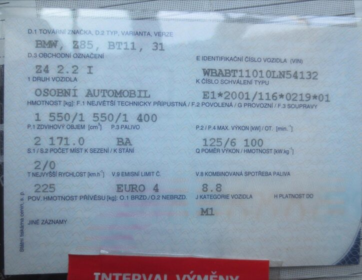 BMW Z4 Kabriolet 2,2 l 125 kw