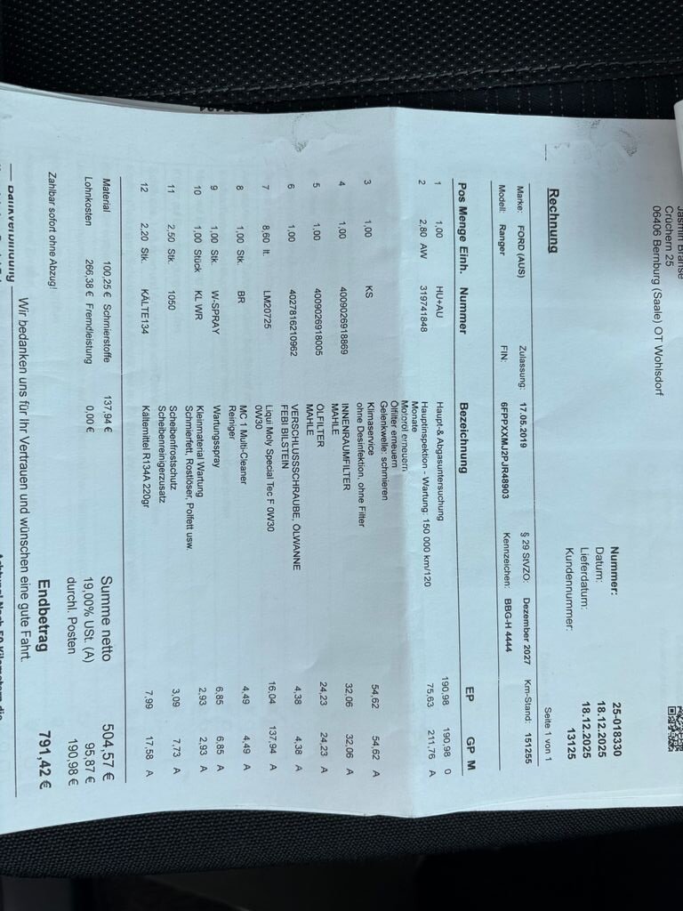 Ford Ranger Pick-up 2,2 l 118 kw
