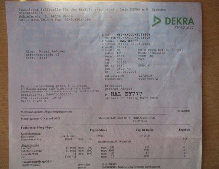 Ford Focus Kombi 1,6 l 74 kw