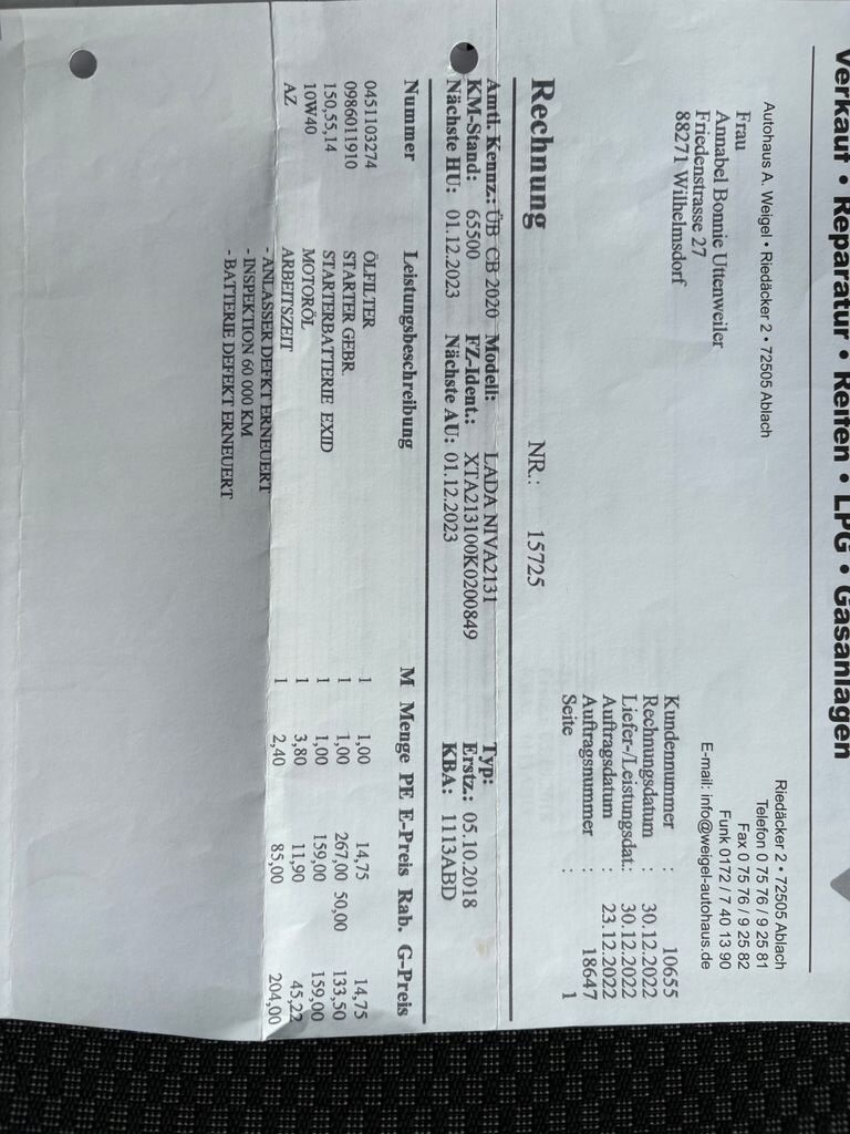Lada Niva SUV 1,7 l 61 kw