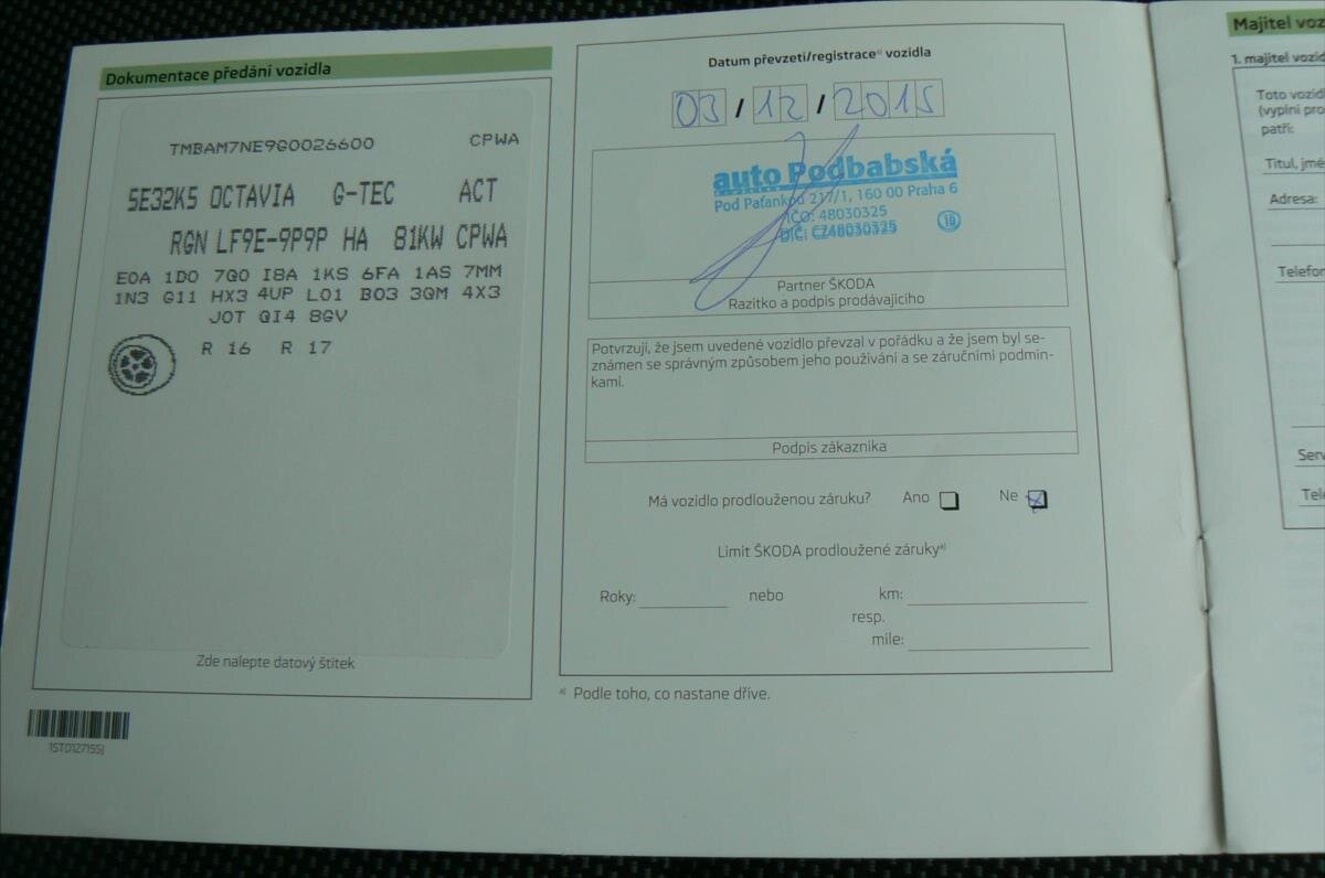 Škoda Octavia Ostatní 1,4 l 81 kw