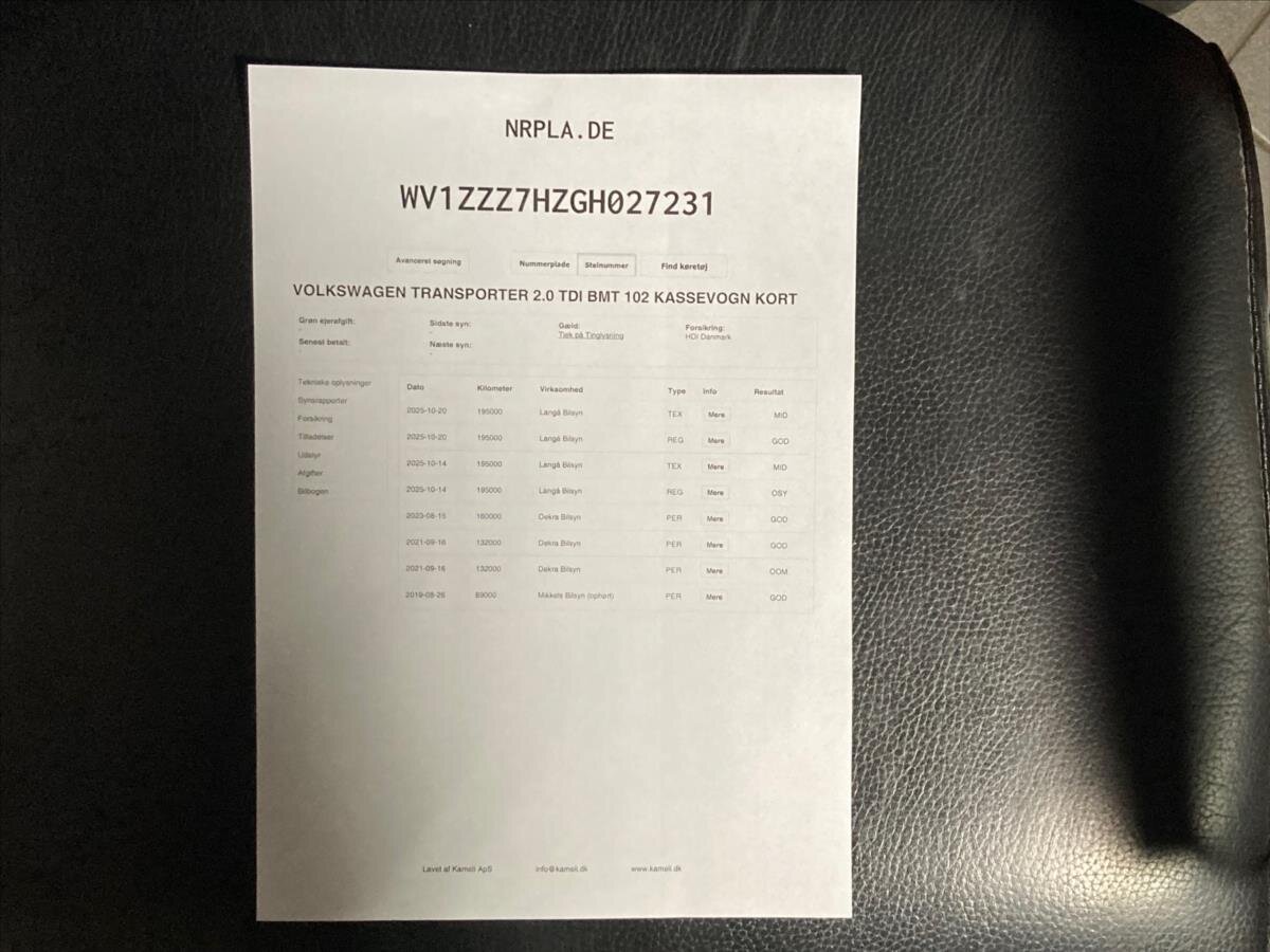 Volkswagen Transporter VAN-Minibus 2,0 l 84 kw