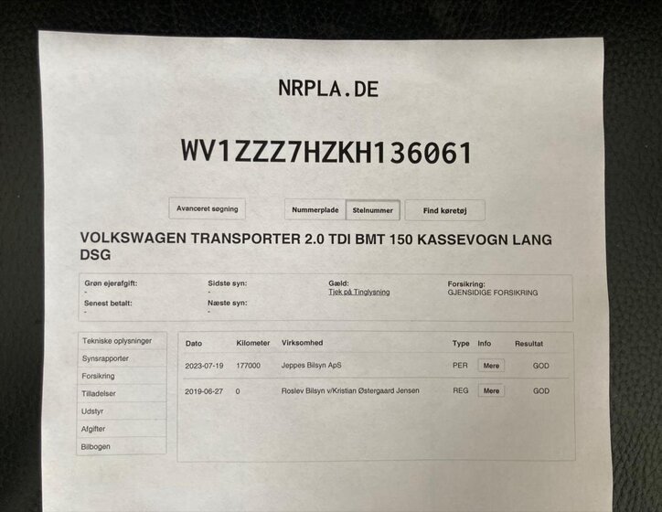 Volkswagen Transporter Kombi 2,0 l 110 kw