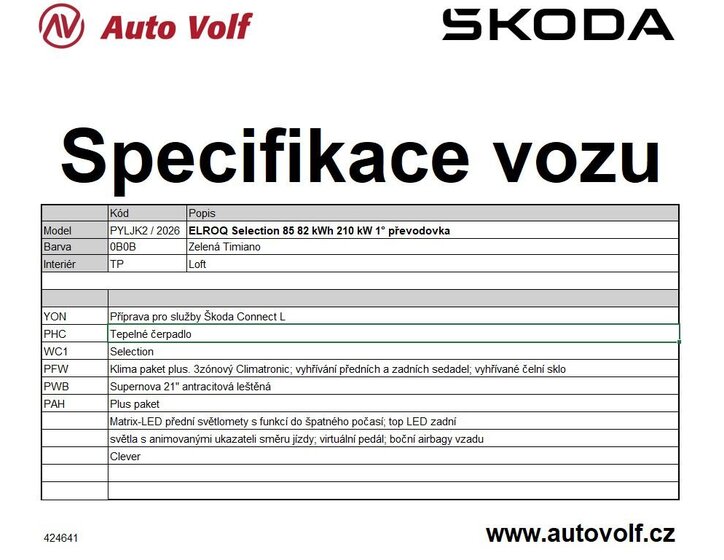 Škoda Elroq SUV / Terénní 1,0 210 kw