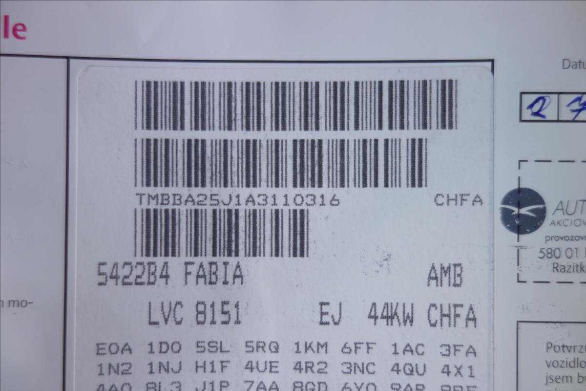 Škoda Fabia Hatchback 1,2 l 44 kw