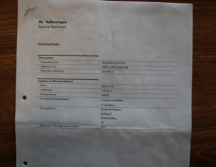 Volkswagen T-Roc CUV 1,5 l 110 kw