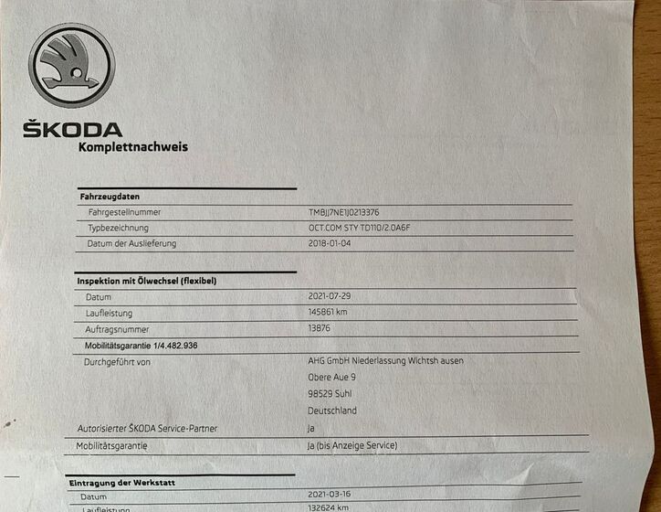 Škoda Octavia Kombi 2,0 l 110 kw