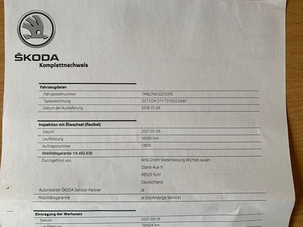 Škoda Octavia Kombi 2,0 l 110 kw