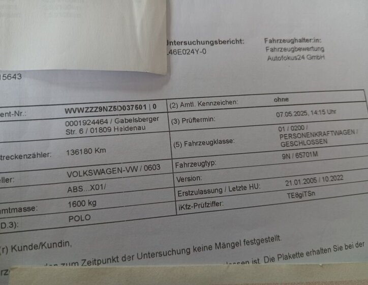 Volkswagen Polo Hatchback 1,4 l 55 kw