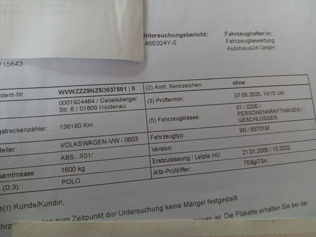 Volkswagen Polo Hatchback 1,4 l 55 kw