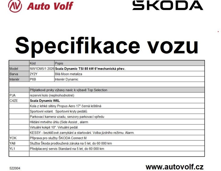 Škoda Scala Hatchback 999,0 85 kw