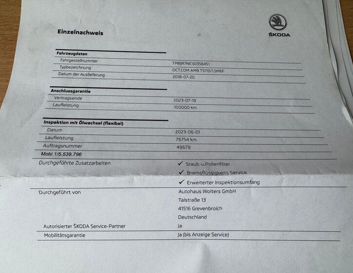 Škoda Octavia Kombi 1,5 l 110 kw