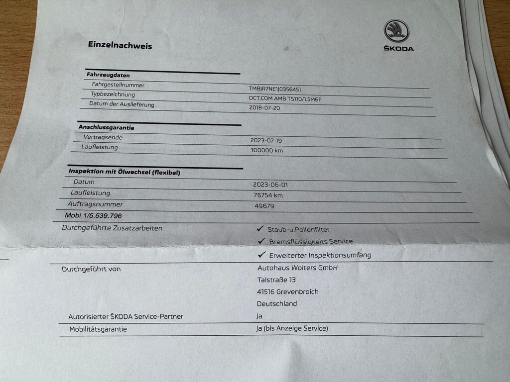 Škoda Octavia Kombi 1,5 l 110 kw