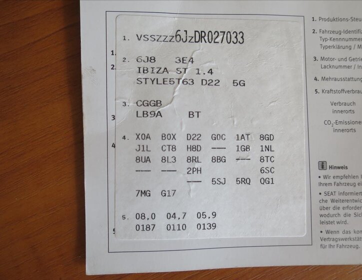 Seat Ibiza Kombi 1,4 l 63 kw