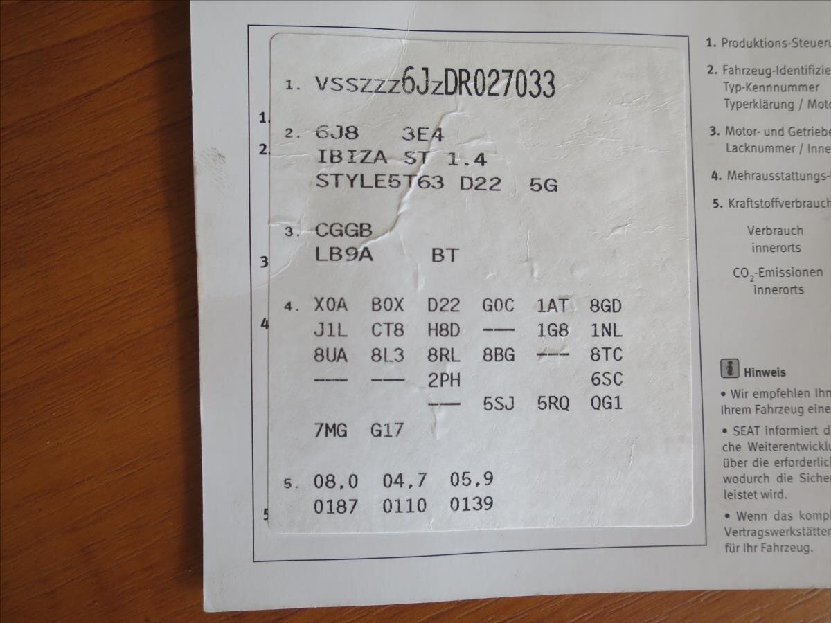 Seat Ibiza Kombi 1,4 l 63 kw