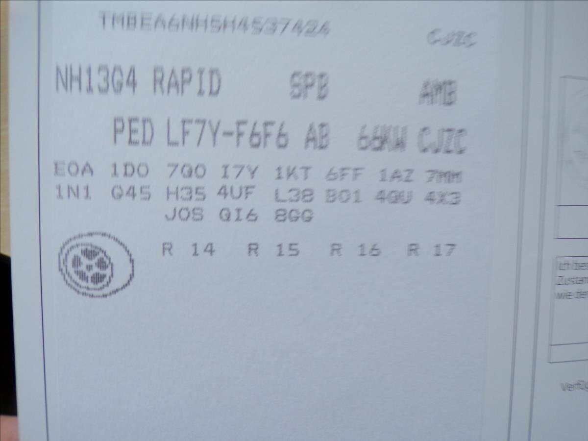 Škoda Rapid Hatchback 1,2 l 66 kw