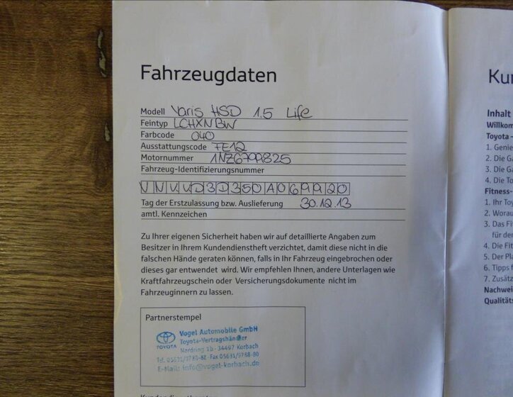 Toyota Yaris Hatchback 1,5 l 55 kw