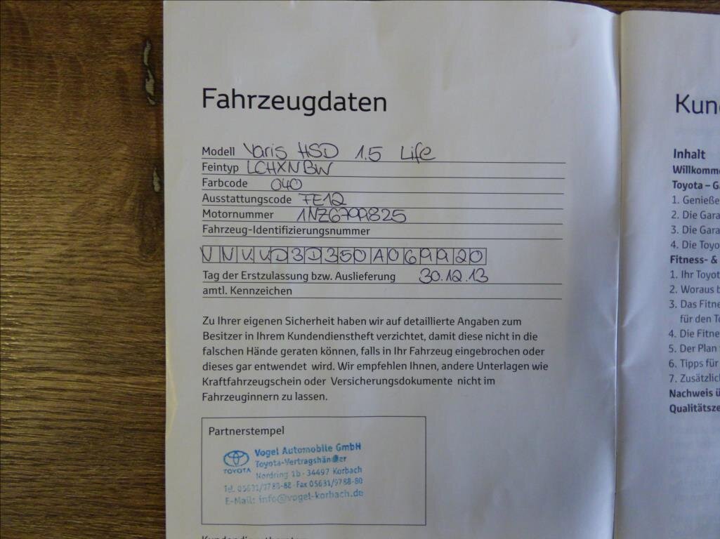 Toyota Yaris Hatchback 1,5 l 55 kw