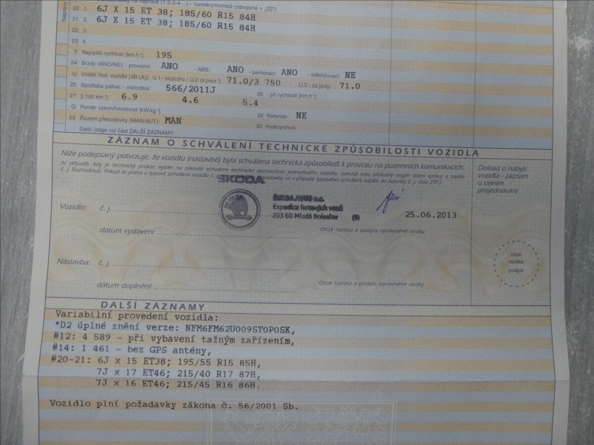 Škoda Rapid Sedan / Limuzína 1,2 l 77 kw