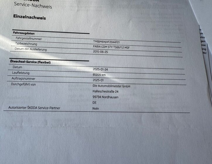 Škoda Fabia Kombi 1,2 l 66 kw